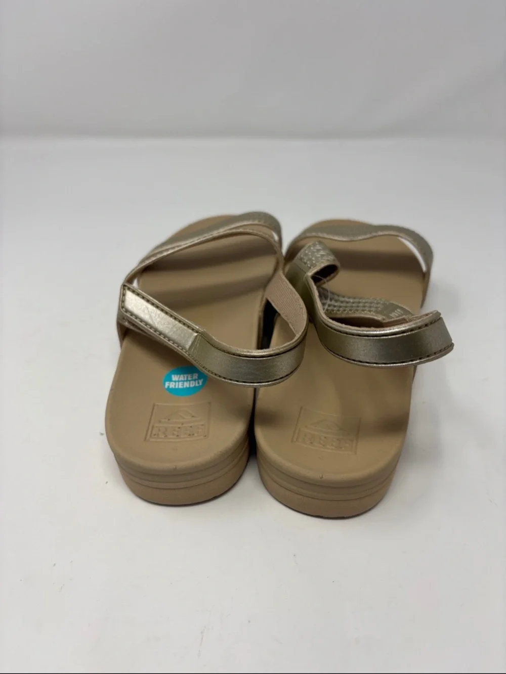 New Reef | kids 4 Metallic Tan Slingback Sandals golden hour